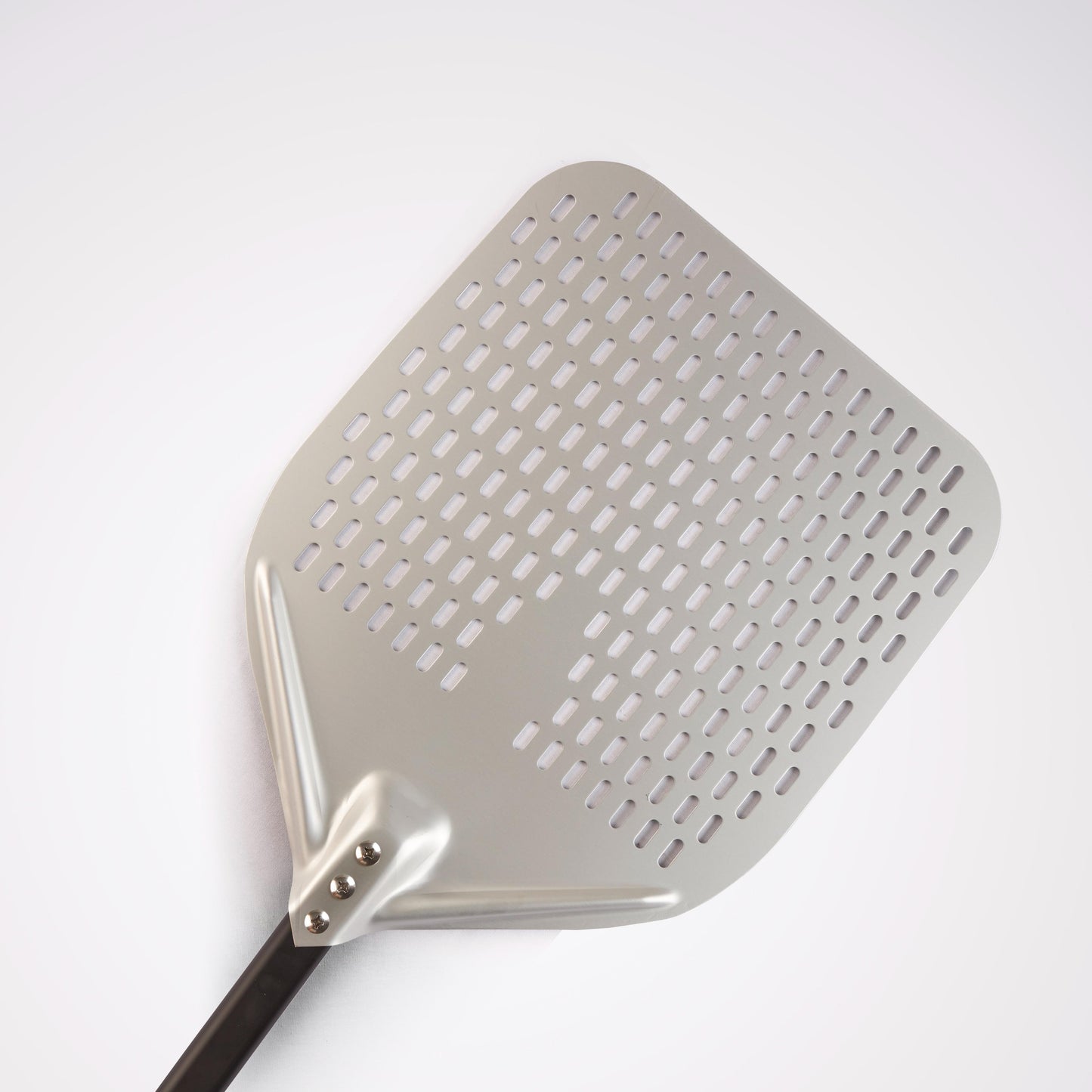 14" Square Flat Perforated Pizza Peel Handle